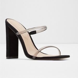 ALDO Agafiyay Black and Clear Women's Heels
